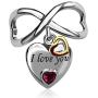 JMQJewelry Heart Love Forever You Crystal 2 Colors Charms Beads Bracelets Wife