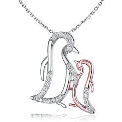 Mother and Daughter Animals Necklace 925 Sterling Silver Original Mothers Day Birthday Charms Gifts for Mommy Grandmom and Girls Jewelry Family Present Gift