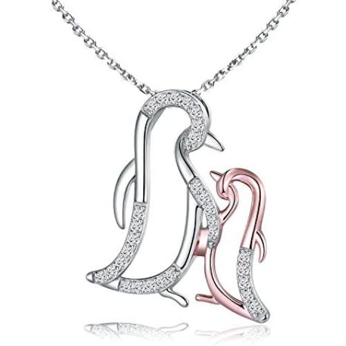 Mother and Daughter Animals Necklace 925 Sterling Silver Original Mothers Day Birthday Charms Gifts for Mommy Grandmom and Girls Jewelry Family Present Gift
