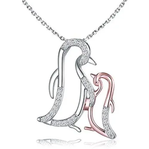 Mother and Daughter Animals Necklace 925 Sterling Silver Original Mothers Day Birthday Charms Gifts for Mommy Grandmom and Girls Jewelry Family Present Gift