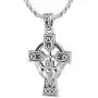 US Jewels And Gems Mens 925 Sterling Silver 32mm Irish Celtic and Claddagh Cross Pendant Necklace, 18in to 24in US Jewels And Gems Mens 925 Sterling Silver 32mm Irish Celtic and Claddagh Cross Pendant Necklace, 18in to 24in