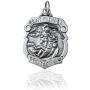 Saint Michael the Archangel Protect Us Shield Medal Pendant in 925 Sterling Silver