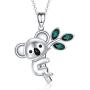 AOBOCO Sterling Silver Cute Animal Heart Pendant Necklace for Women Teen Girls, Embellished with Crystals from Austria