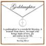 Unijew Goddaughter Necklace from Godmother Godfather, S925 Sterling Silver Christmas Mothers Day Jewelry Birthday Gift Love Between Godparents and Goddaughter