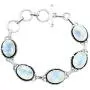 Moonstone Bracelet 925 Silver Overlay Handmade Vintage Style Jewelry for Women Mom Wife