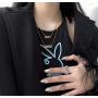 Birthday Year Necklace, 18K Gold Plated Stainless Steel Birth Year Number Pendant Necklace Memorable Anniversary Jewelry for Women Girls