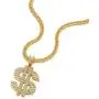 Hip Hop Punk Large US Dollar Money Sign Pendant with Rhinestones Necklace for Men Women