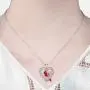 Red Cardinal Pendant Necklace Bracelet Set Sterling Silver Inspirational Memorial Jewelry Sympathy Memorial Ornaments Paradise Gifts for Loss of Loved One