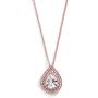 Mariell Rose Gold CZ Pave Framed Pear-Shaped Solitaire Necklace Pendant - Vintage Wedding Bridal Jewelry
