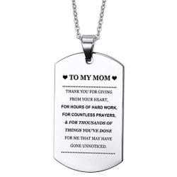 VNOX Personalized Love Quote Pendant Necklace for Mom Mother Mommy from Son Daugter Birthday for Mother