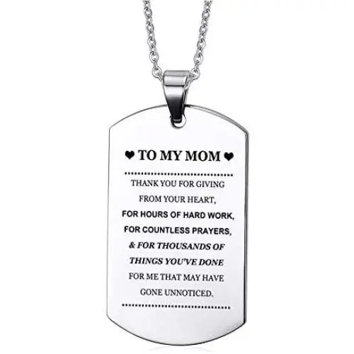 VNOX Personalized Love Quote Pendant Necklace for Mom Mother Mommy from Son Daugter Birthday for Mother VNOX Personalized Love Quote Pendant Necklace for Mom Mother Mommy from Son Daugter Birthday for Mother