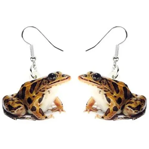 WEVENI Acrylic Green Brown Frog Earrings Dangle Drop Cute Jewelry For Women Girls Novelty Gift WEVENI Acrylic Green Brown Frog Earrings Dangle Drop Cute Jewelry For Women Girls Novelty Gift