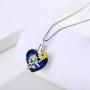 JUSTKIDSTOY Cremation Jewelry for Ashes 925 Sterling Silver Sunflower Urn Necklace with Crystal Keepsake Memorial Gift for Ashes of Loved Ones