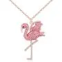 MANZHEN Delicate Rhinestone Pink Flamingo Bird Pendant Necklace Gifts for Women MANZHEN Delicate Rhinestone Pink Flamingo Bird Pendant Necklace Gifts for Women