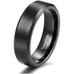 Shuremaster 4mm 6mm 8mm 10mm Tungsten Ring Wedding Band for Women Men Bevel Edges Brushed Comfort Fit Size 4-15