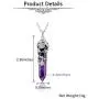 CrystalTears Silver Flower Wrapped Natural Crystal Stone Necklace Hexagonal Crystal Point Gemstone Pendant Necklace Jewelry for Women Girls