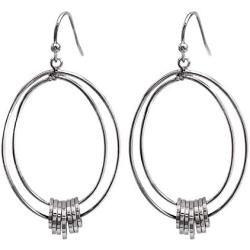 SELOVO Hook Fishhook Dangle Earrings Funky Bohemian Art Decp Jewelry Silver Tone