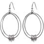 SELOVO Hook Fishhook Dangle Earrings Funky Bohemian Art Decp Jewelry Silver Tone