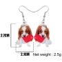 NEWEI Acrylic Valentines Day Puppy Dog Earrings Dangle Drop Sweet Pet Jewelry For Women Girl Charm Gift