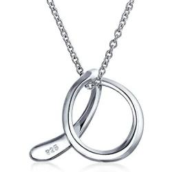 Personalize Abc Script Letter Alphabet Pendant Initial Necklace For Teen Women 14K Gold Plated 925 Sterling Silver