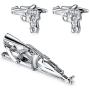 BodyJ4You 9PC Cufflinks Tie Clip Set Button Shirt Business Men Steel Jewelry Gift Box
