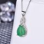 Womens Platinum Plated Pear-Shaped Simulated Agate Pendant Teardrop Necklace Birthstone Jewelry Gifts for Mother ZY048