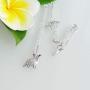 Hiqmic 925 Sterling Silver Cute Dinosaur Stegosaurus Pendant Necklace White Gold Plated Jewelry Gifts for Women 17''_WK99096