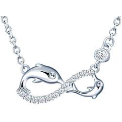 Unendlich U Solid 925 Silver Jewelry Dolphin Infinity Symbol Earrings Bracelet Necklace