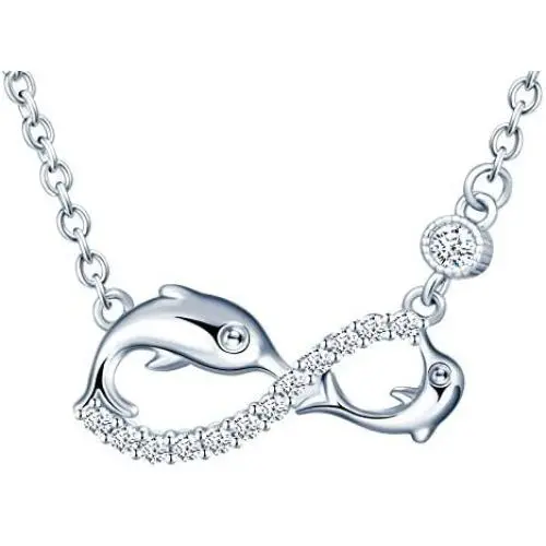 Unendlich U Solid 925 Silver Jewelry Dolphin Infinity Symbol Earrings Bracelet Necklace