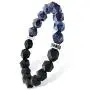 AWNL 10mm Beaded Bracelet with Black Onyx and Blue Dumortierite Bracelet Energy Healing Double Protection Chakra Bracelet for Men with Lucky Charms