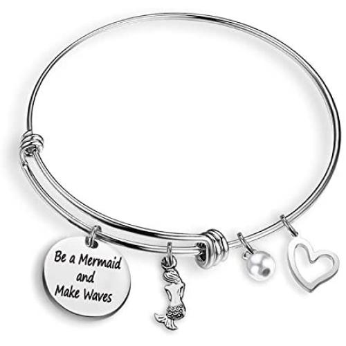 Mermaid Bracelet Jewelry Inspirational Bracelet Gift Be a Mermaid and Make Waves Sea Soul Ocean Sea Jewelry（Mermaid-BR）