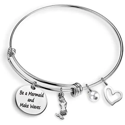 Mermaid Bracelet Jewelry Inspirational Bracelet Gift Be a Mermaid and Make Waves Sea Soul Ocean Sea Jewelry(Mermaid-BR) Mermaid Bracelet Jewelry Inspirational Bracelet Gift Be a Mermaid and Make Waves Sea Soul Ocean Sea Jewelry(Mermaid-BR)