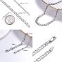 PROSTEEL 925 Sterling Silver Cuban Link Chain/Figaro Chain/Rope Chain, Solid Silver Necklace for Women Men, 14''/18''/20''/22''/24''/26''/28'', Come Gift Box
