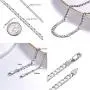 PROSTEEL 925 Sterling Silver Cuban Link Chain/Figaro Chain/Rope Chain, Solid Silver Necklace for Women Men, 14''/18''/20''/22''/24''/26''/28'', Come Gift Box