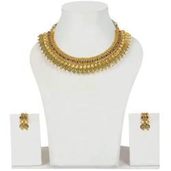 MUCH-MORE Traditional Bollywood Style Indian Polki New Gold Tone Necklace/Pendant Jewelry for Women