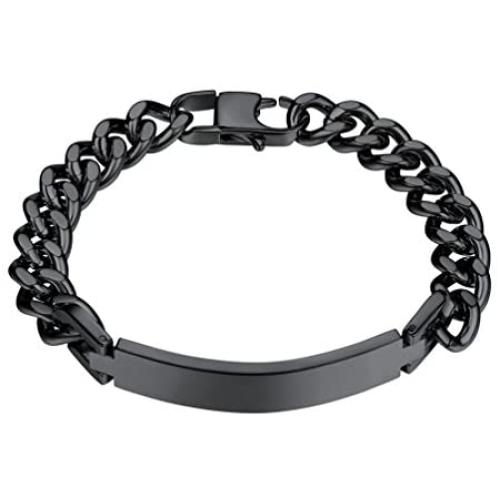 PROSTEEL Custom Bracelet for Men Women, Name Date Initial Quote Engraving Personalized Bracelets, Stainless Steel ID Bracelets, Come Gift Box
