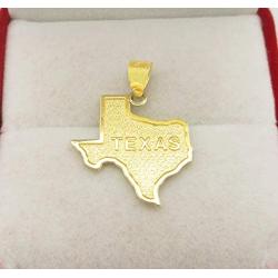 AMZ Jewelry 10K Yellow Gold Texas State Map Pendant
