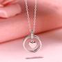 Infinity Necklace for Girlfriend/Wife, Sterling Silver Cute I Love You Heart Pendant 2 Circles Jewelry for Her, Valentines Day, Romantic Anniversary, Birthday Gift Ideas