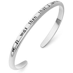 SUVANI Sterling Silver It was Then That I Carried You Footprints in The Sand Poem Bracelet 7 inches