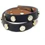 Tory Burch Double Wrap Bracelet Leather Logo Stud Navy Tory Burch Double Wrap Bracelet Leather Logo Stud Navy