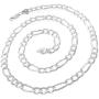 In Style Designz .925 Solid Sterling Silver Figaro Link ITProLux Necklace Chains 2MM - 10.5MM, 16'' - 30'', Men & Women, Made In Italy