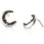 LAONATO Crescent Moon and Black CZ Earrings LAONATO Crescent Moon and Black CZ Earrings