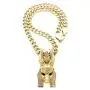 BLINGFACTORY Hip Hop Iced Egyptian Anubis Pendant & 9mm 18'' Link Chain Necklace
