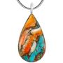 Spiny Turquoise Pendant Necklace in Sterling Silver 925 (Select Style)