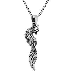 Mystic Fox Tail .925 Sterling Silver Horse Pendant Necklace