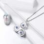 Aurora Tears Celtic Knot Necklace Triple Women 925 Sterling Silver Spiral Triskele Pendant Irish Celtic Symbols Triskelion Swirl Jewelry