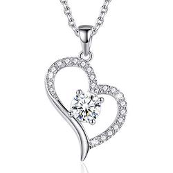 Sterling Silver Only You Heart Necklaces for Women Girl,Anniversary Valentines Day Mothers Day Jewelry Gifts for Her