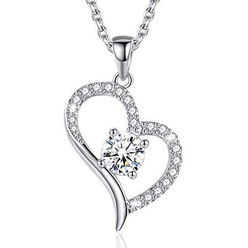 Sterling Silver Only You Heart Necklaces for Women Girl,Anniversary Valentines Day Mothers Day Jewelry Gifts for Her