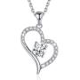 Sterling Silver Only You Heart Necklaces for Women Girl,Anniversary Valentines Day Mothers Day Jewelry Gifts for Her