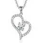 Sterling Silver Only You Heart Necklaces for Women Girl,Anniversary Valentines Day Mothers Day Jewelry Gifts for Her